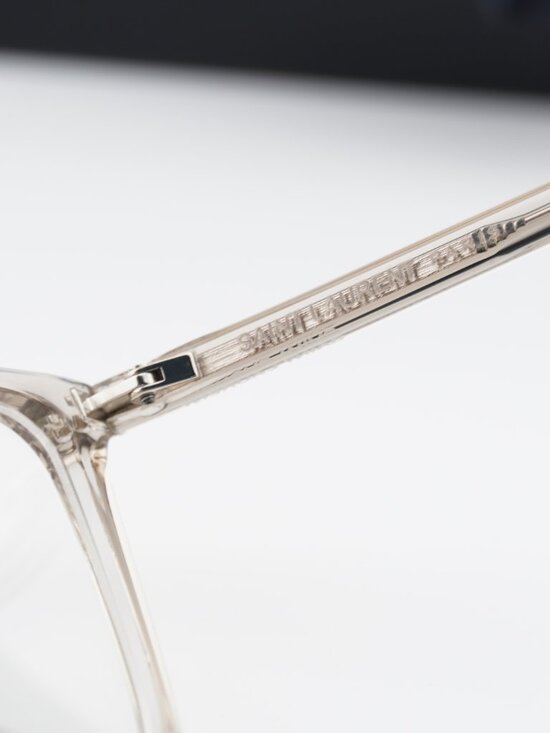 Saint Laurent SL669 001 Cat Eye Eyeglasses – Shiny Beige 54mm main image 9